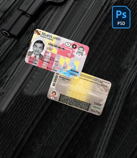 USA Maryland driving license PSD